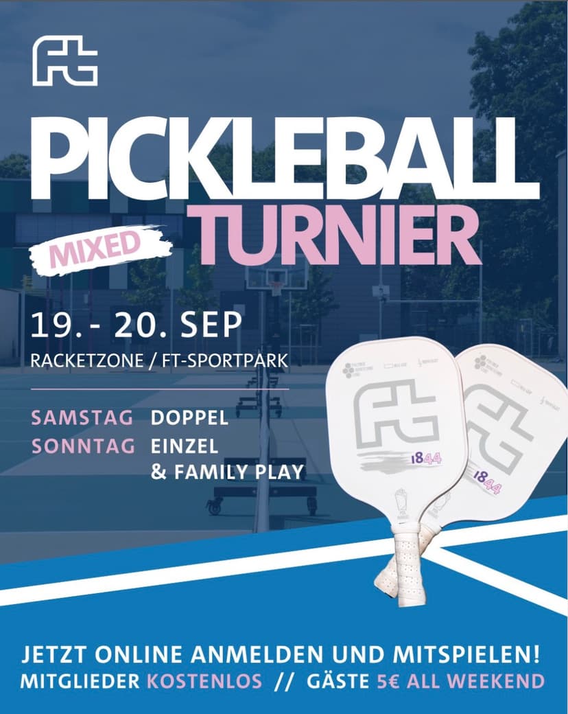 Plakat: FT 1844 Freiburg – Pickleball Community Turnier (Mixed)