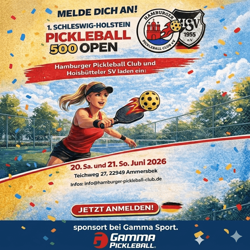 Plakat: 1. Schleswig-Holstein Pickleball DUPR 500 Open